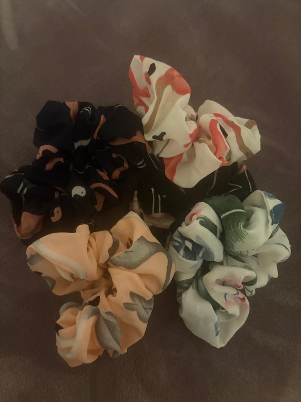 Fun and Tropical Scrunchies Set of 5